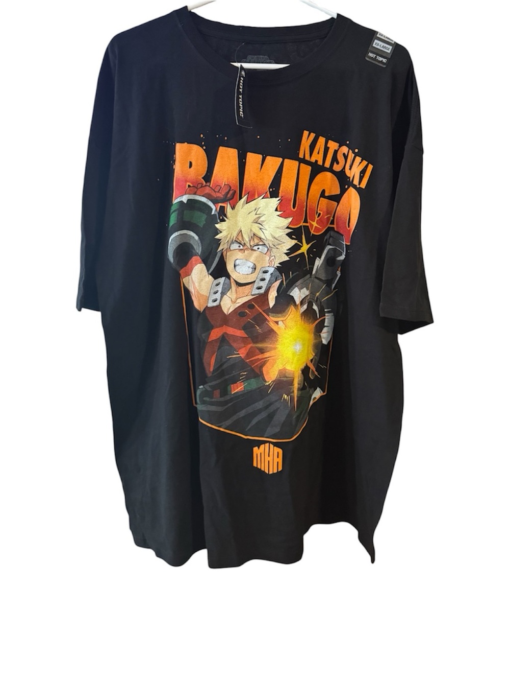 My Hero Academia katsuki Graphic Tee - Black with Orange Print 2x